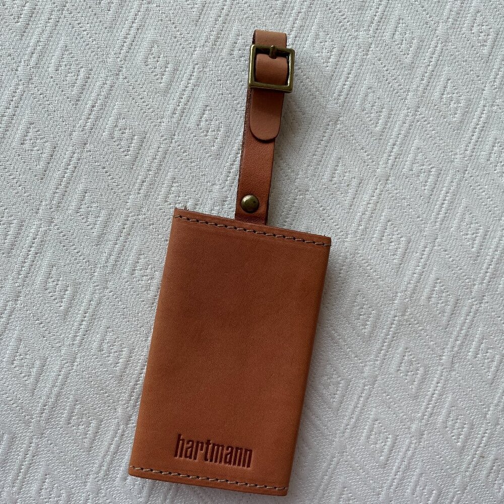 Hartmann leather luggage tag vintage new
